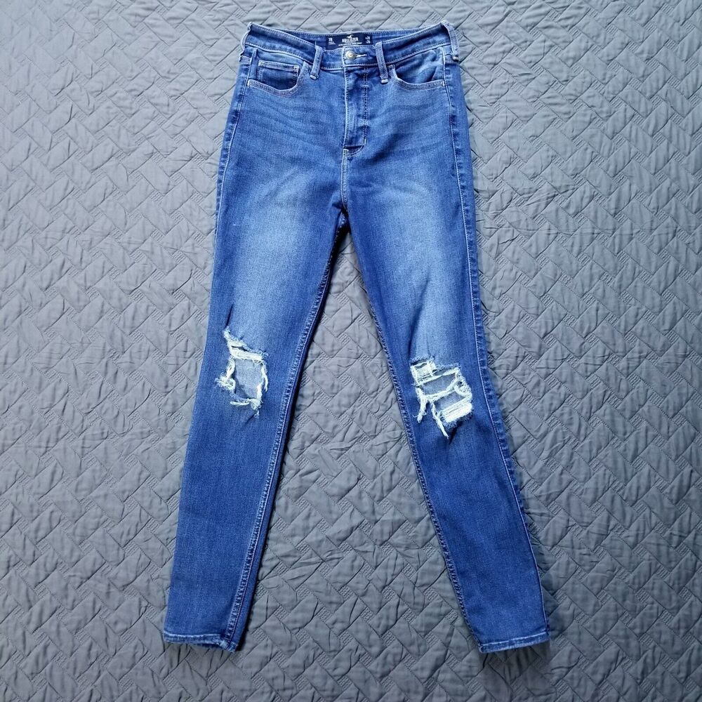 Hollister Jeans Womens 7R 28x28 Blue Ultra High Rise Super Skinny Stretch